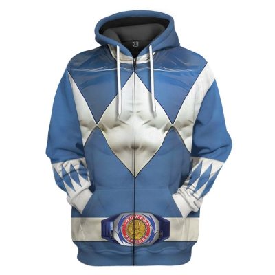 Mighty Morphin Blue Power Rangers Zipped Hoodie