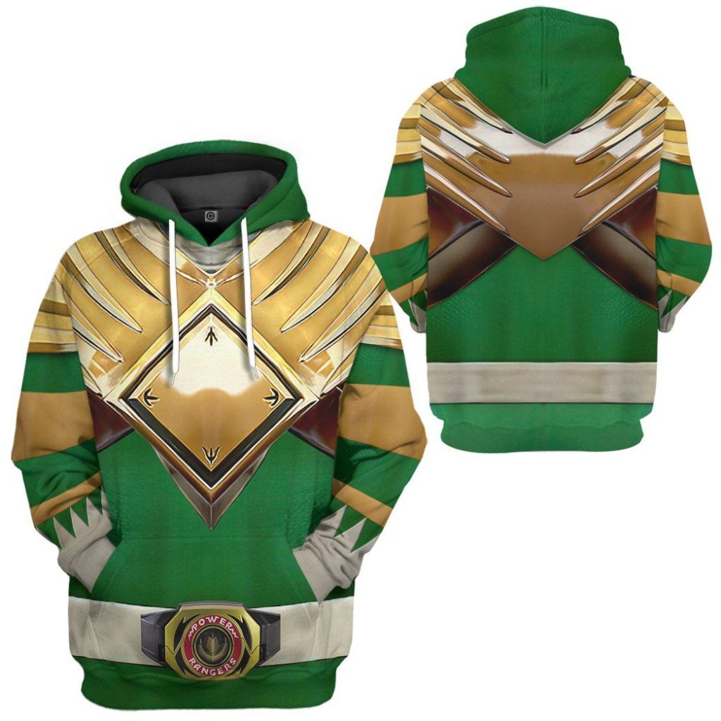 Mighty Morphin Green Power Rangers Hoodie - Image 2