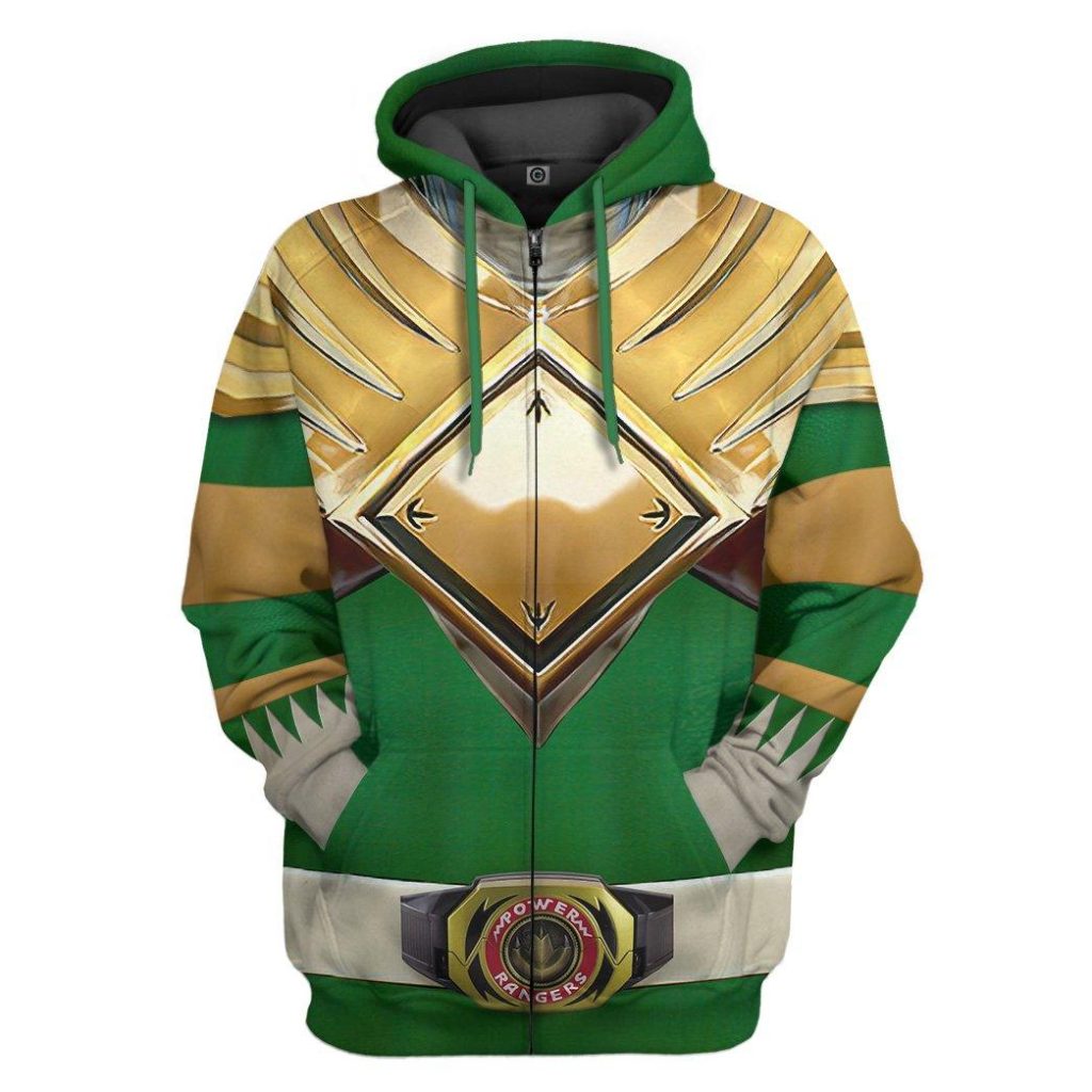 Mighty Morphin Green Power Rangers Zipped Hoodie
