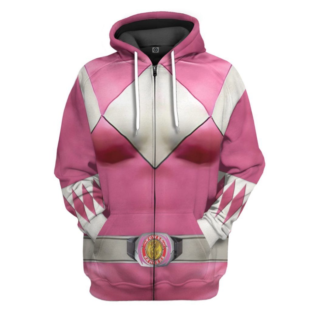 Mighty Morphin Pink Power Rangers Zipped Hoodie