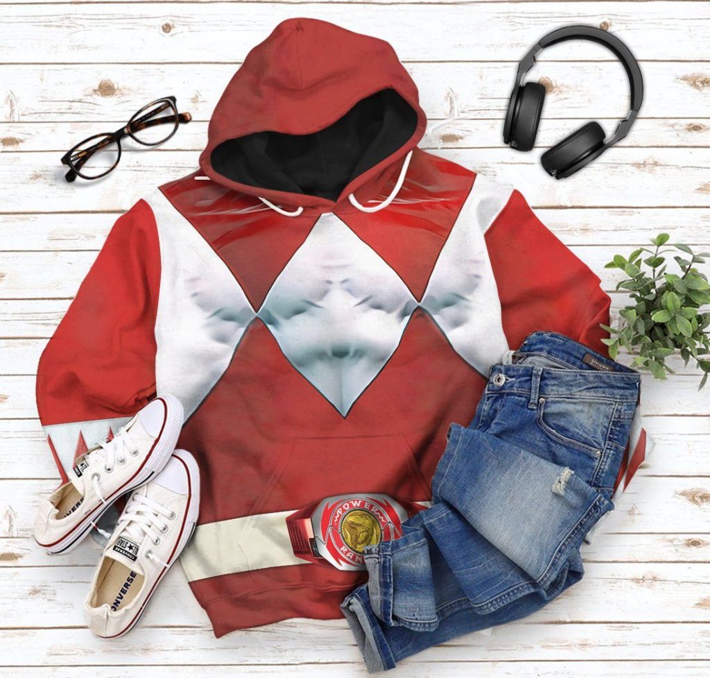 Mighty Morphin Red Power Rangers Hoodie - Image 3