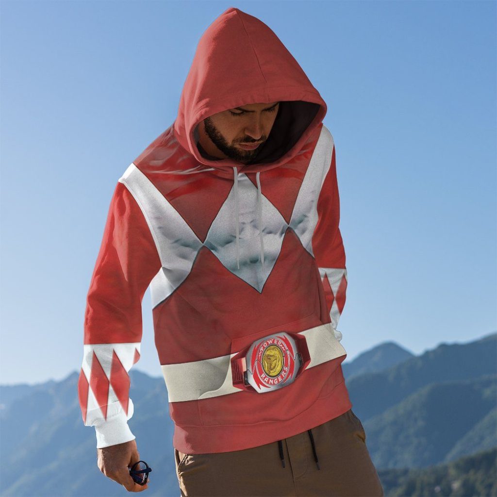 Mighty Morphin Red Power Rangers Hoodie - Image 5