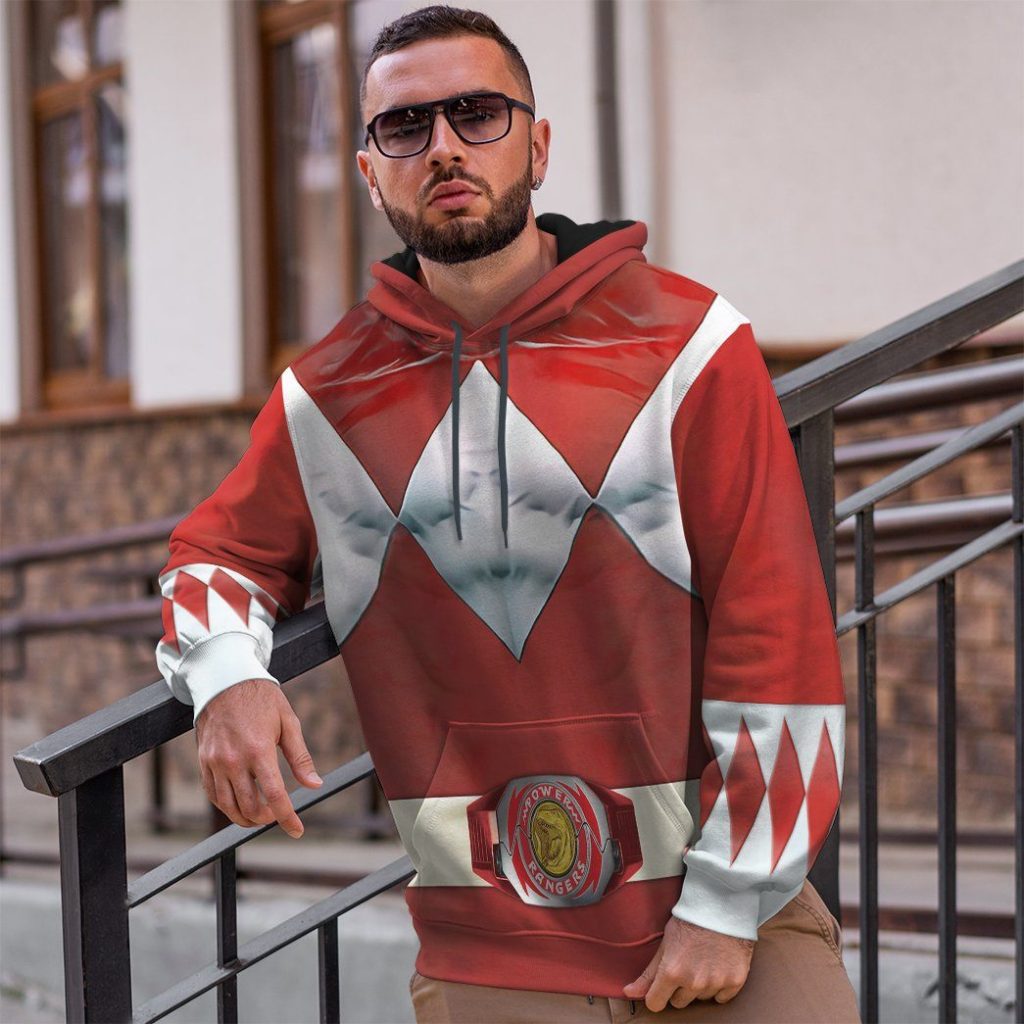 Mighty Morphin Red Power Rangers Hoodie - Image 4