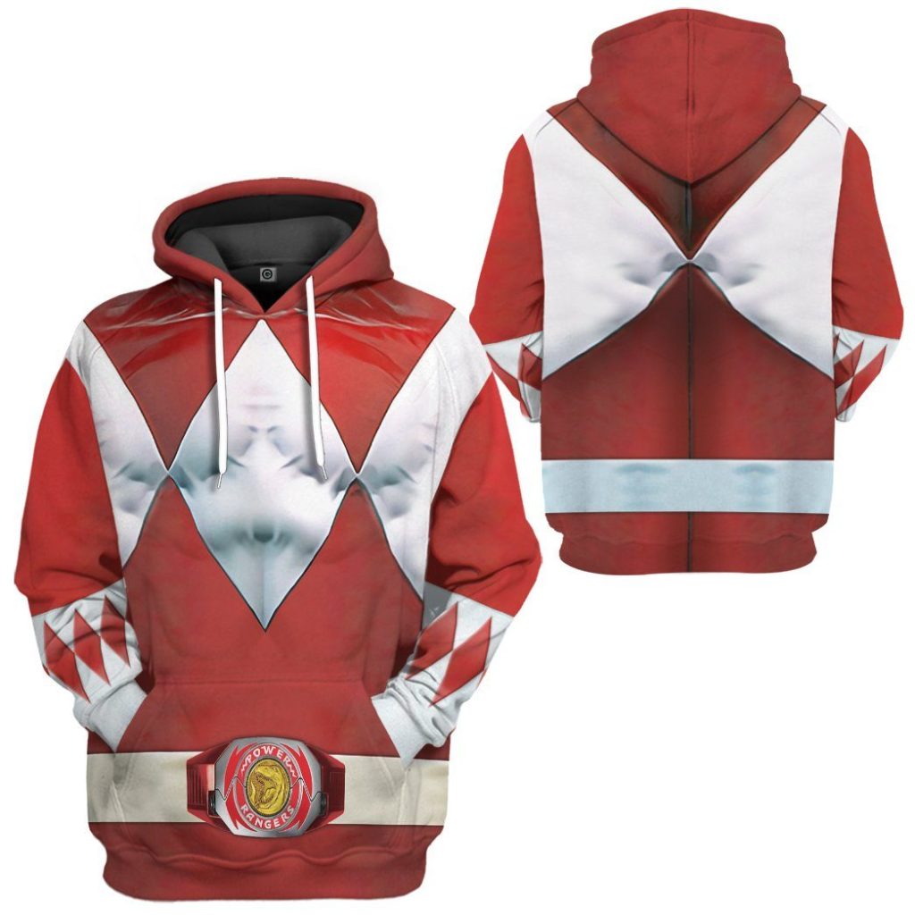 Mighty Morphin Red Power Rangers Hoodie - Image 2