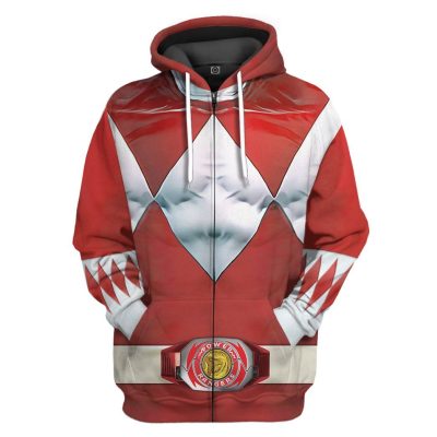 Mighty Morphin Red Power Rangers Zipped Hoodie
