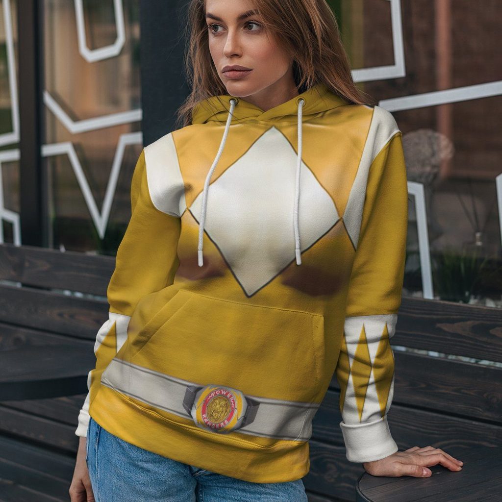Mighty Morphin Yellow Power Rangers Hoodie - Image 2