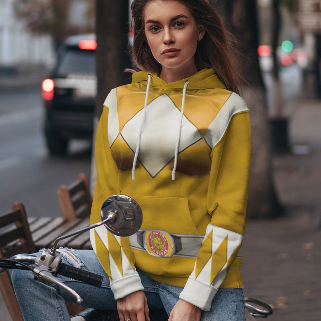 Mighty Morphin Yellow Power Rangers Hoodie - Image 3