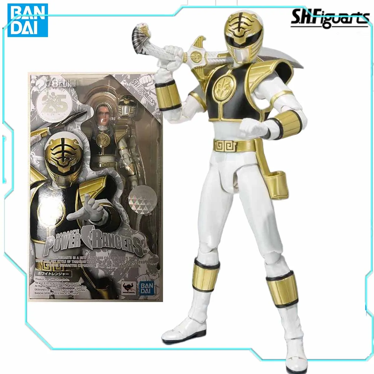 Five-Star Power Rangers White Tiger Anime Action Figure