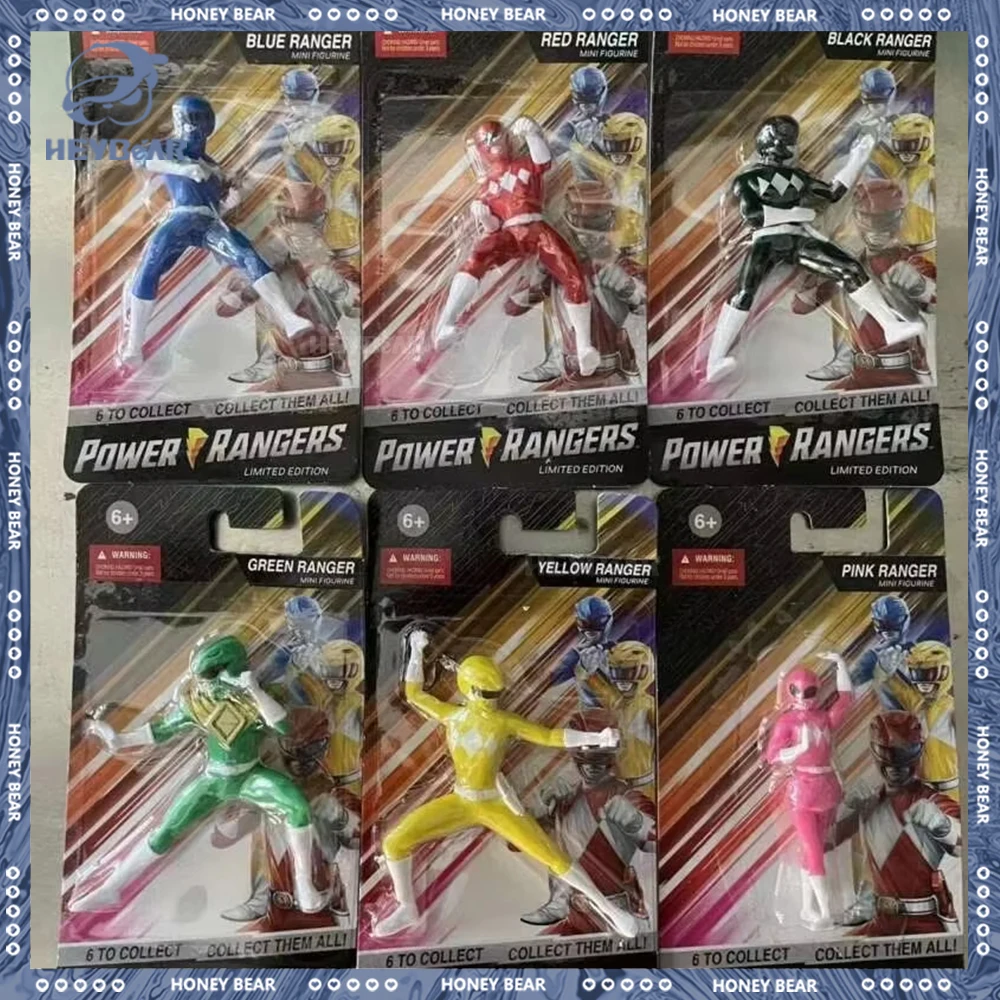 6pcs/Set Power Rangers Figures Mini Ranger Figurine Pvc Gk Statue Model Dolls