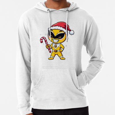 Yellow Ranger Christmas Festive Fun With Classic Hero Vibes Hoodie