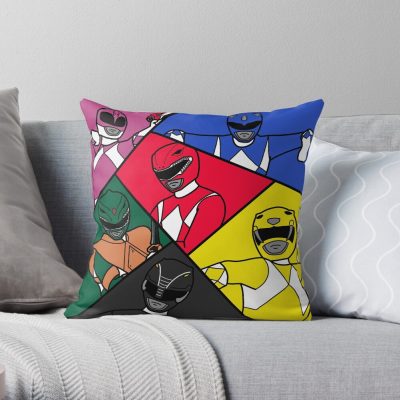 Mighty Morphin Pop Art Throw Pillow