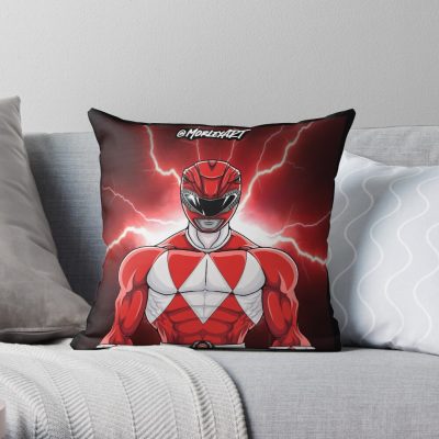 Red Power Ranger Throw Pillow