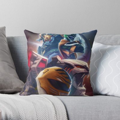 White Green Rangers Throw Pillow
