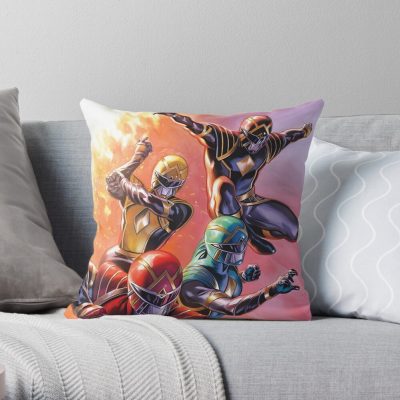 Power Rangers All Characters Throw Pillow