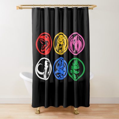 Six Power Coins Shower Curtain