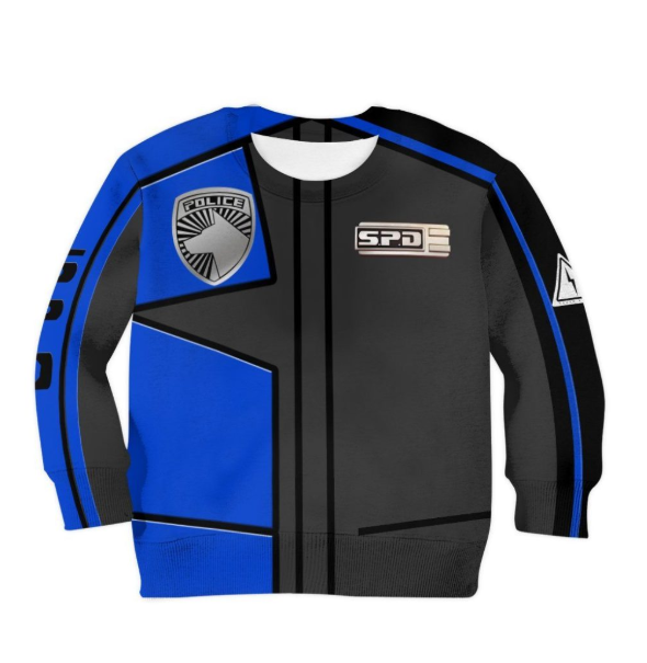 3D Power Rangers SPD Blue Uniform Kids Sweatshirt - Power Rangers Store