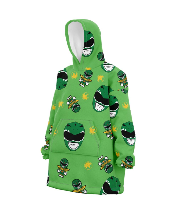 Green Ranger Pattern Mighty Morphin Power Rangers Snug Hoodie - Power Rangers Store