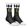 Black Ranger Mighty Morphin Power Rangers Socks SIDE mockup - Power Rangers Store