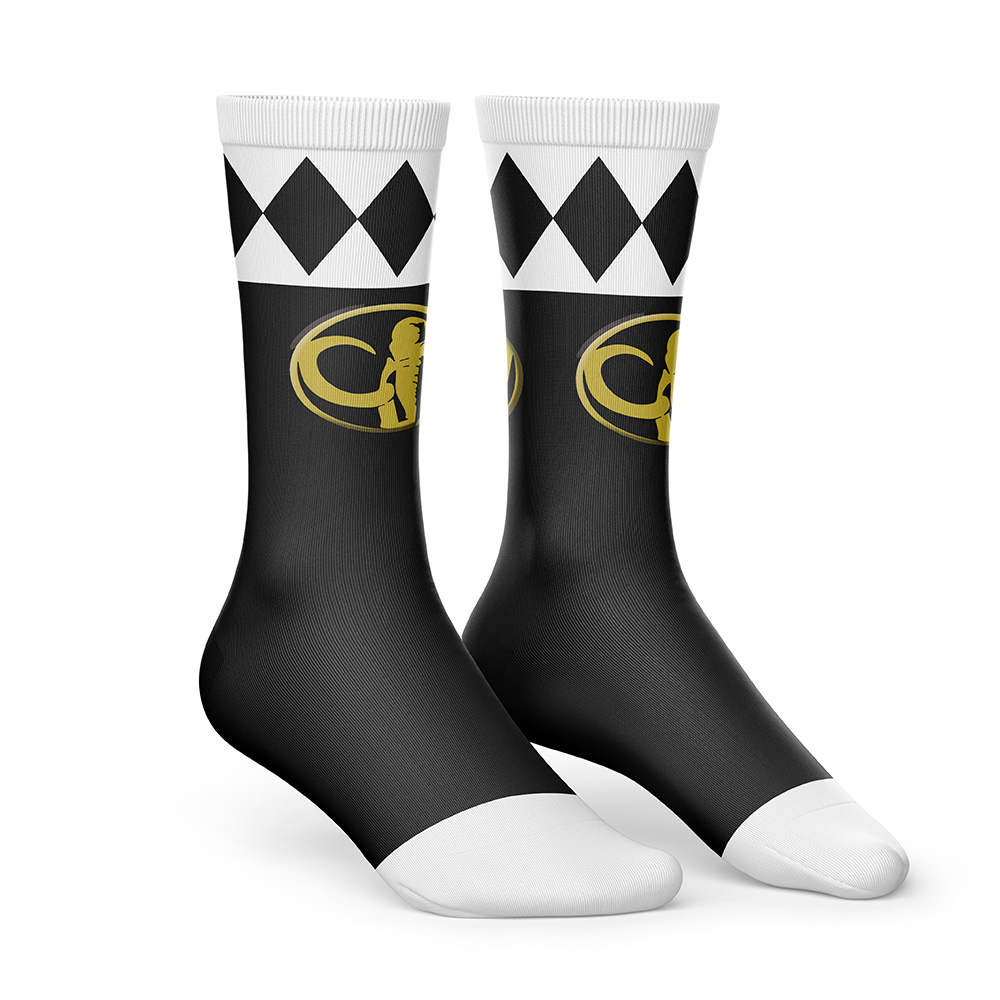 Black Ranger Mighty Morphin Power Rangers Socks - Image 2