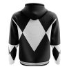 Black Ranger Mighty Morphin Power Rangers Zip Hoodie Jacket BACK mockup - Power Rangers Store