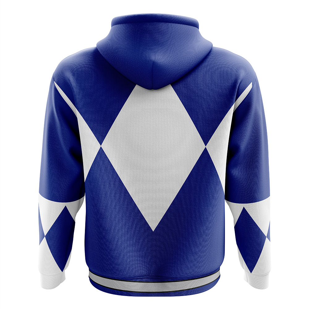 Blue Ranger Mighty Morphin Power Rangers Zip Hoodie Jacket - Image 2