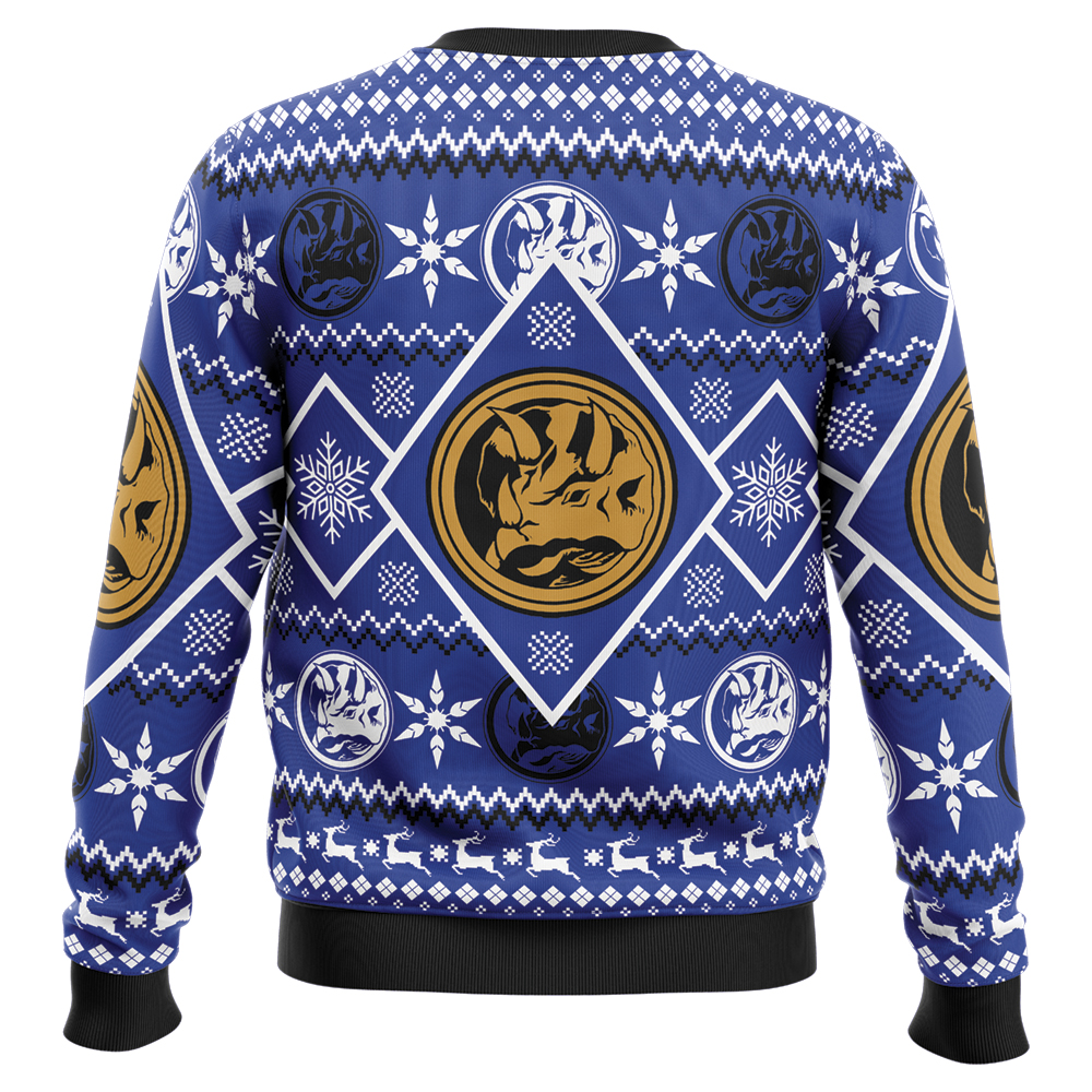 Christmas Blue Ranger Power Rangers Ugly Christmas Sweater - Image 2