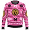 Christmas Pink Ranger Power Rangers Ugly Christmas Sweater FRONT mockup - Power Rangers Store