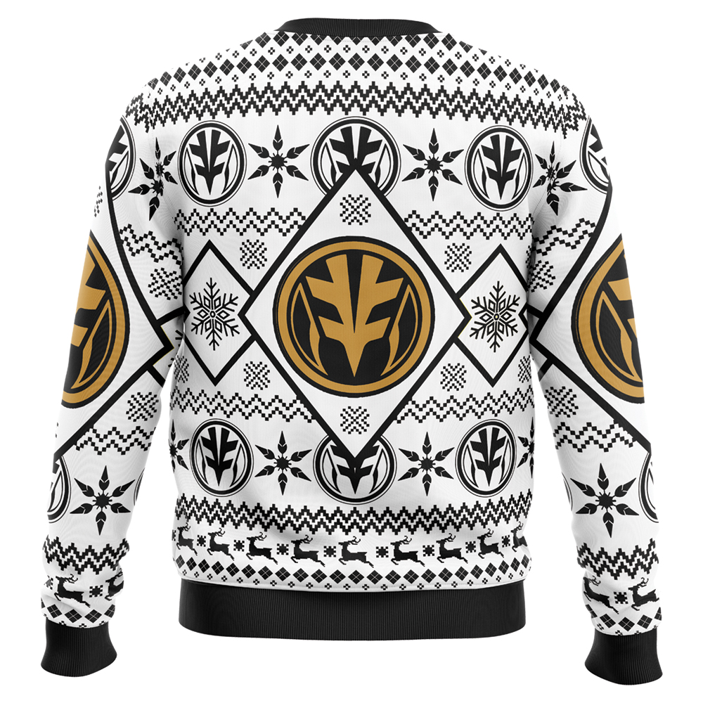 Christmas White Ranger Power Rangers Ugly Christmas Sweater - Image 2
