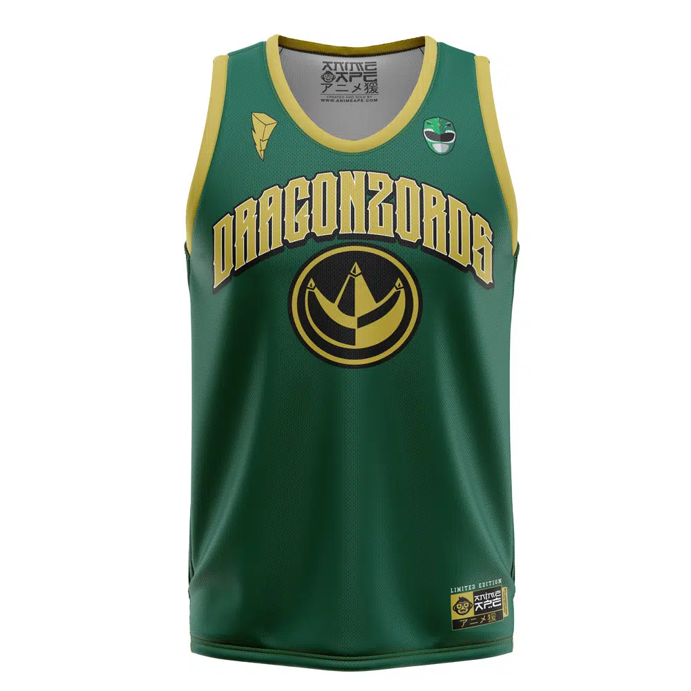 Green Dragonzords Mighty Morphin Power Rangers Basketball Jersey
