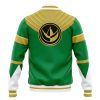 Green Ranger MMPR Varsity Jacket BACK Mockup - Power Rangers Store