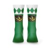 Green Ranger Mighty Morphin Power Rangers Socks BACK mockup - Power Rangers Store