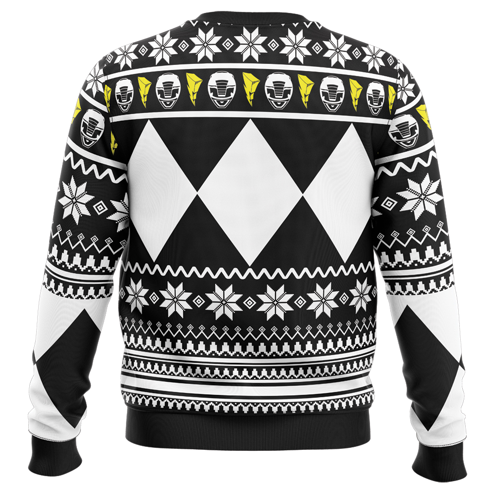 Mighty Morphin Black Ranger Power Rangers Ugly Christmas Sweater - Image 2