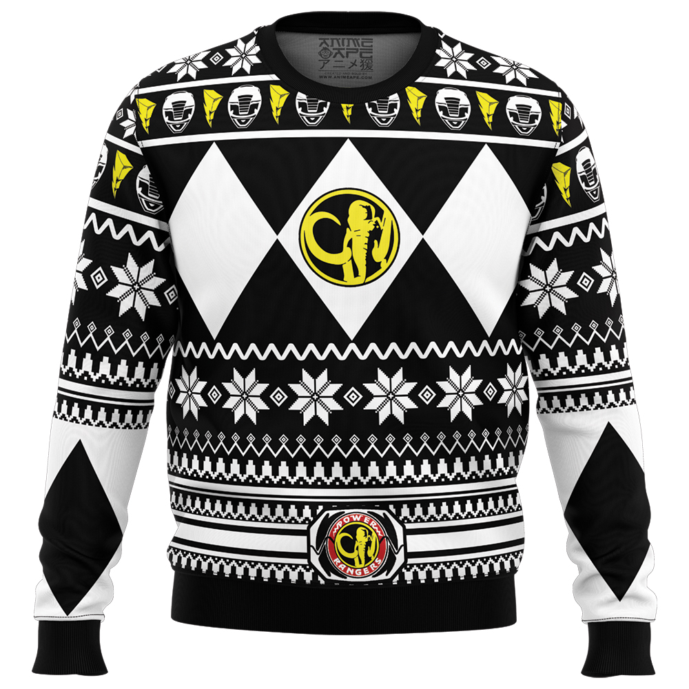 Mighty Morphin Black Ranger Power Rangers Ugly Christmas Sweater