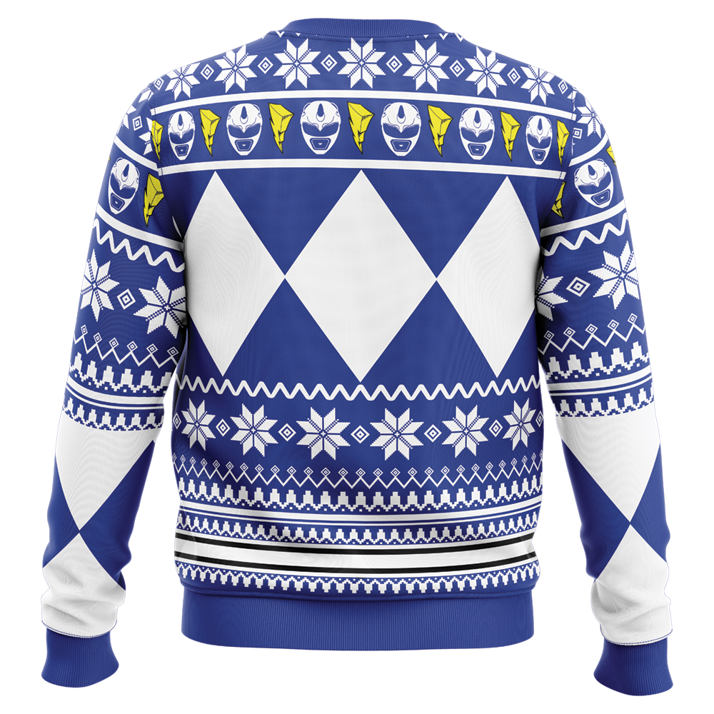 Mighty Morphin Blue Ranger Power Rangers Ugly Christmas Sweater - Image 2