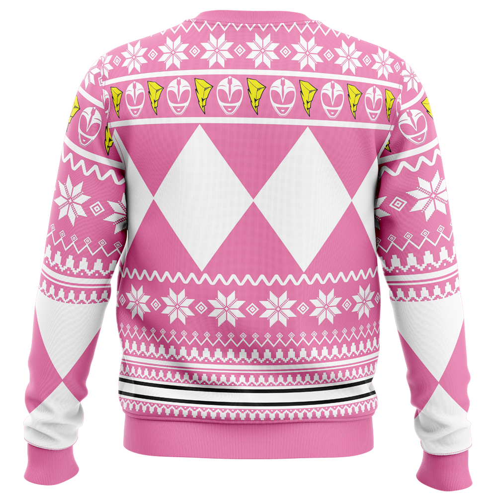Mighty Morphin Pink Ranger Power Rangers Ugly Christmas Sweater - Image 2
