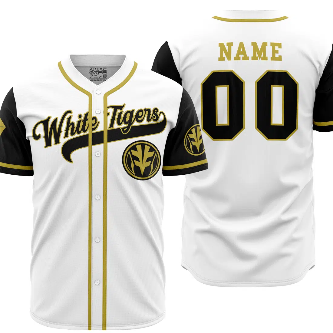 Personalized White Tigers Tommy Oliver Power Rangers Baseball Jersey