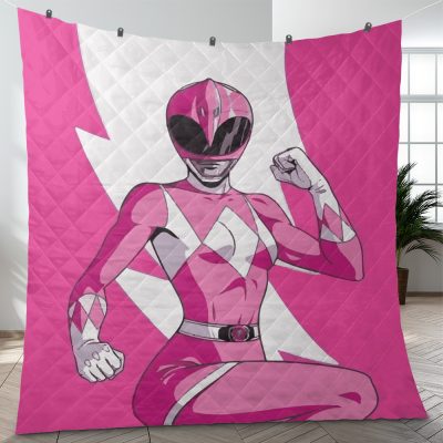 Pink Ranger v2 Mighty Morphin Power Rangers Quilt Blanket