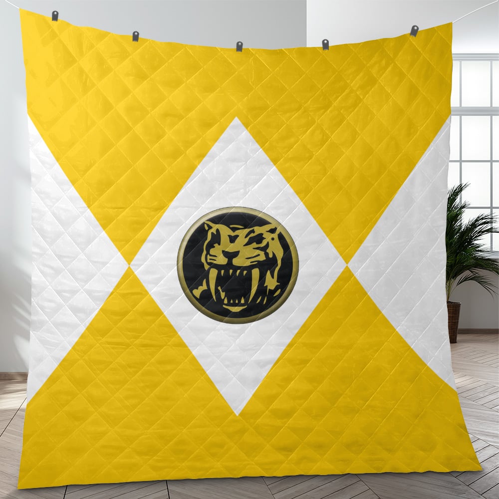 Yellow Ranger Mighty Morphin Power Rangers Quilt Blanket