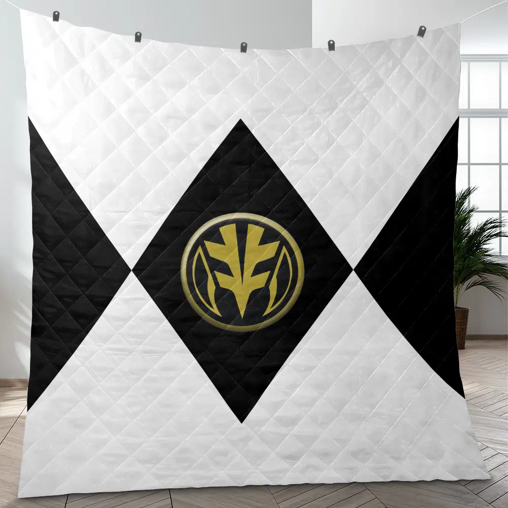 White Ranger Mighty Morphin Power Rangers Quilt Blanket