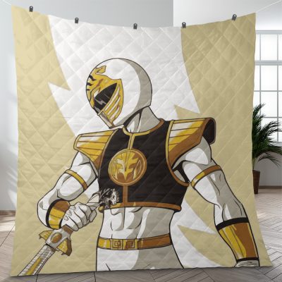 White Ranger v2 Mighty Morphin Power Rangers Quilt Blanket