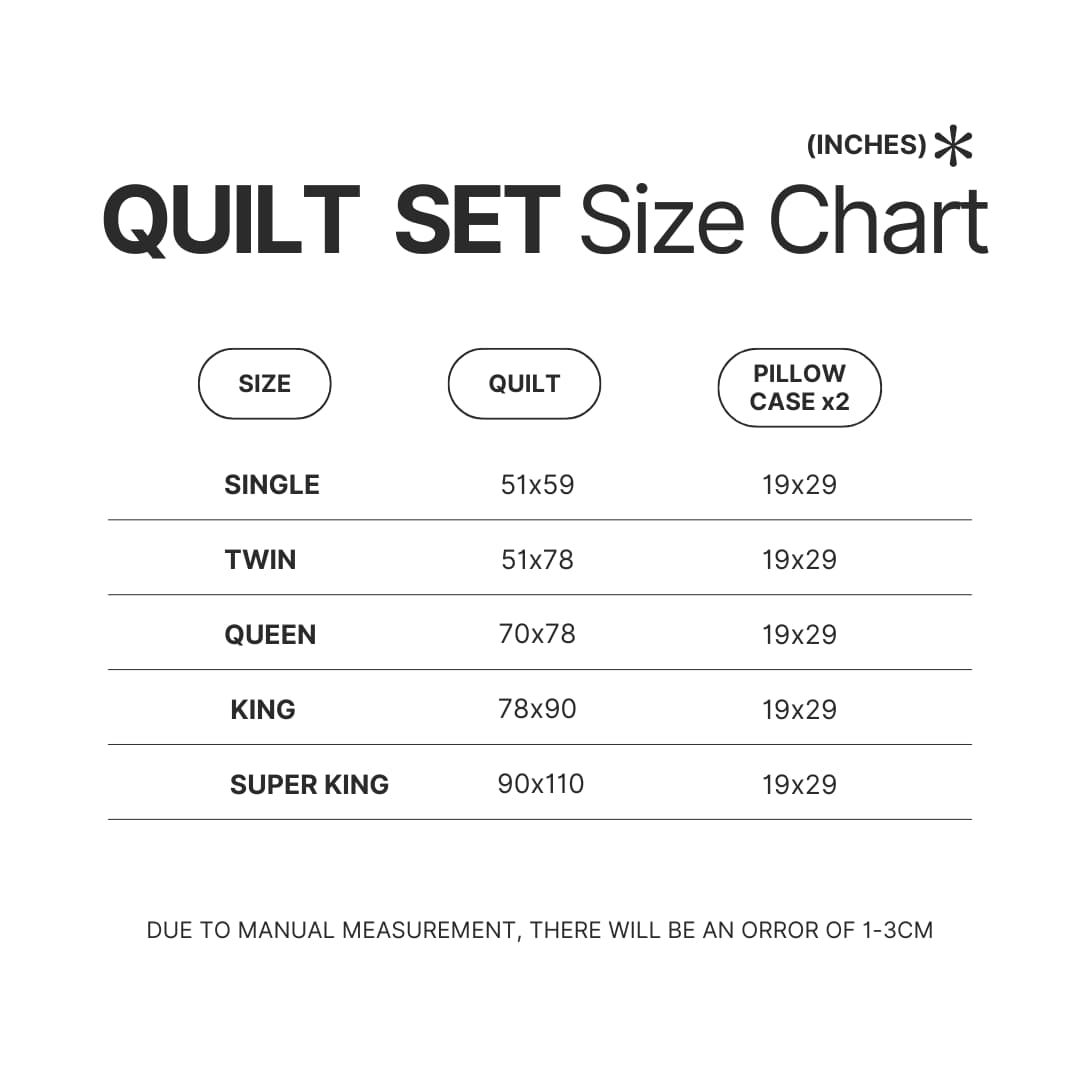 Product size chart