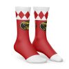 Red Ranger Mighty Morphin Power Rangers Socks SIDE mockup - Power Rangers Store
