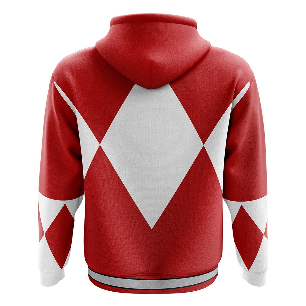 Red Ranger Mighty Morphin Power Rangers Zip Hoodie Jacket - Image 2