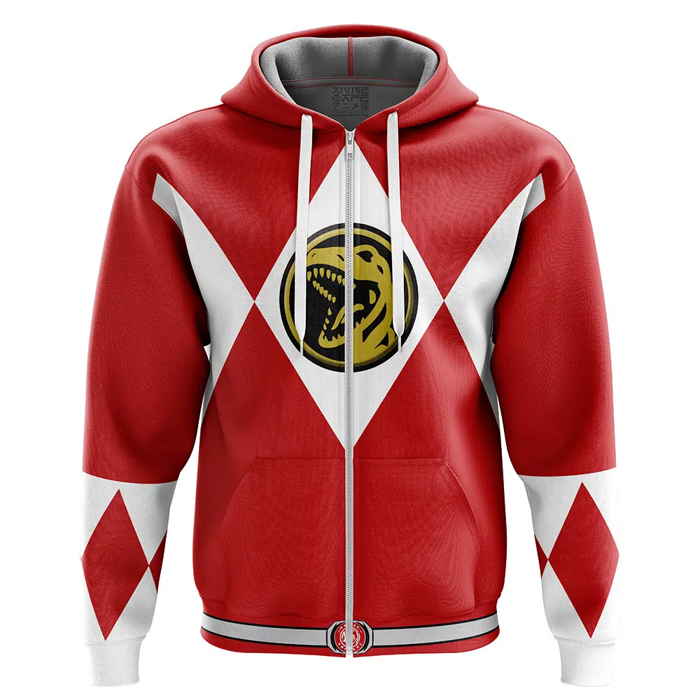 Red Ranger Mighty Morphin Power Rangers Zip Hoodie Jacket