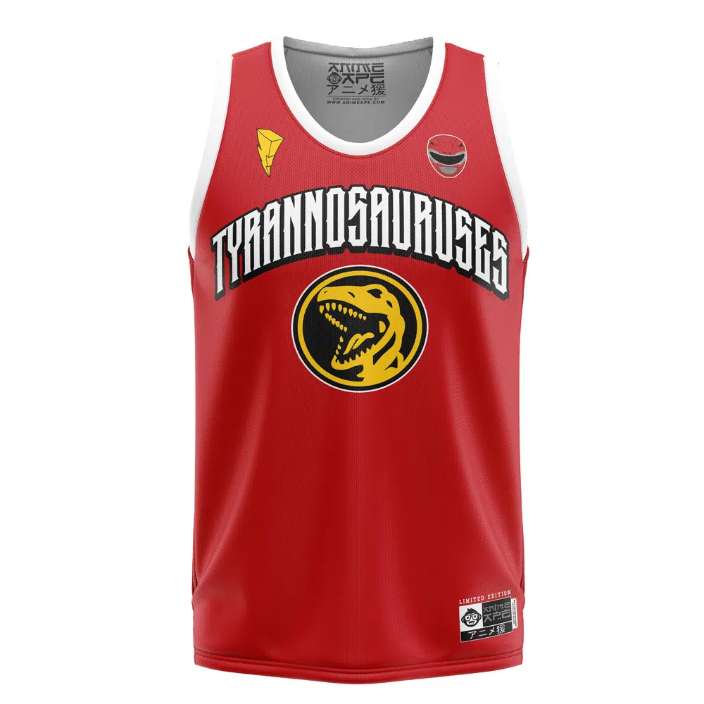 Red Tyrannosauruses Jason Lee Scott Power Rangers Basketball Jersey