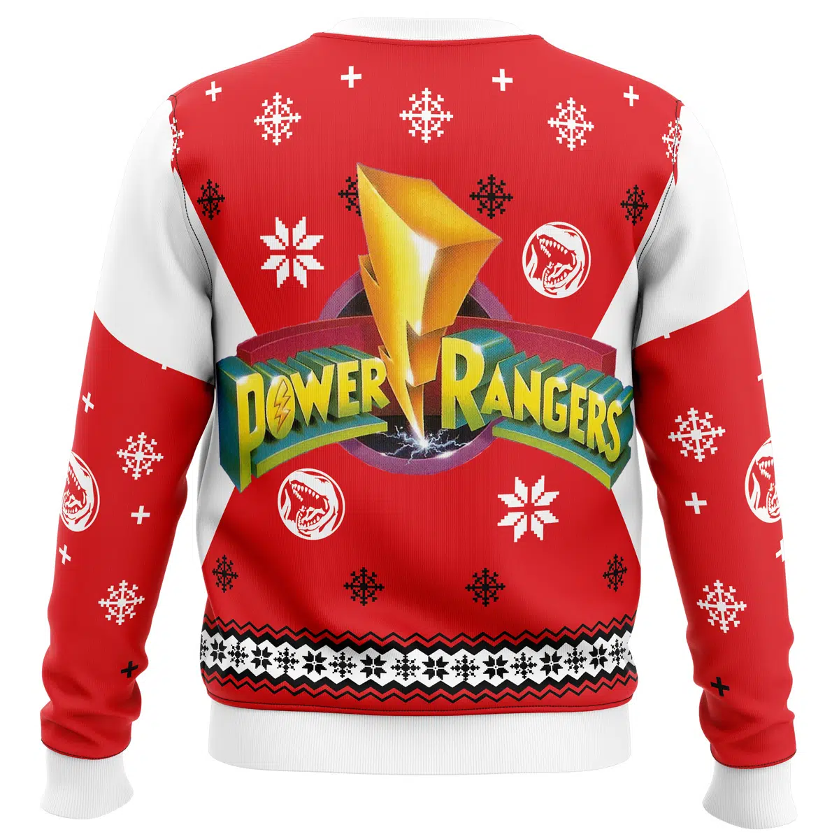 Mighty Morphin Power Rangers Red Ugly Christmas Sweater - Image 4