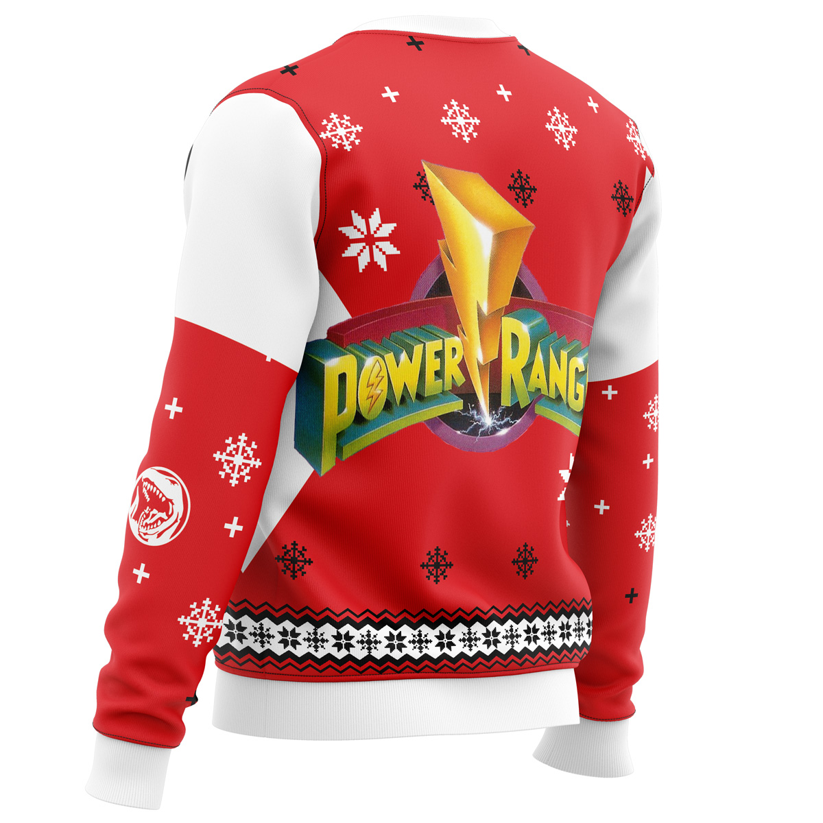 Mighty Morphin Power Rangers Red Ugly Christmas Sweater - Image 3