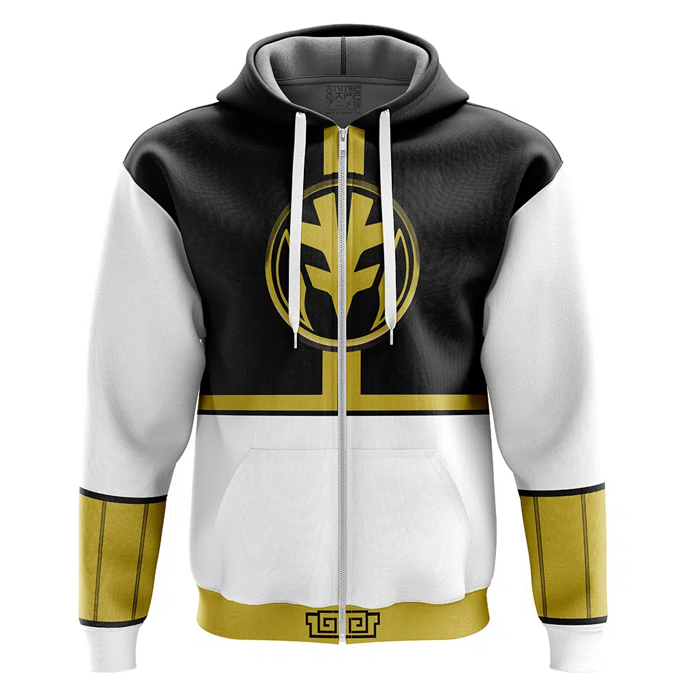 White Ranger Mighty Morphin Power Rangers Zip Hoodie Jacket