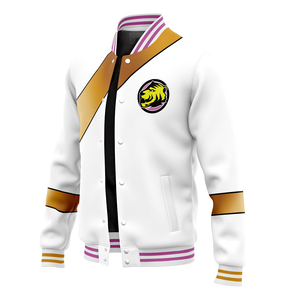 White Ranger Wild Force Power Rangers Varsity Jacket - Image 3