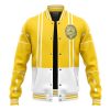 Yellow Ranger Ninjetti Power Rangers Varsity Jacket 3L FRONT Mockup - Power Rangers Store